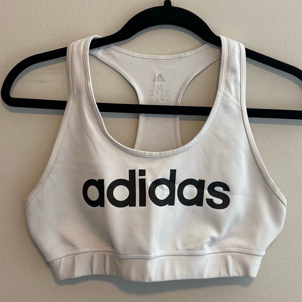 adidas white sports bra